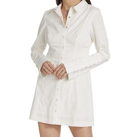 New FREE PEOPLE Thea Ivory Off White Shirt Minidress Dress M Medium NWT $128 - Picture 3 of 3
